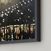 "Down Under the Brooklyn Bridge" - Art Print in Warm Hues by JaxRobyn - Frame Close-up