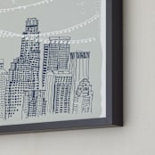 "Roof Party" - Art Print in Soft Grey by Cheeky Design - Frame Close-up