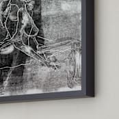 "Figure on Figure" - Art Print in Noir by Allison Belolan - Frame Close-up