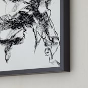 "Drawing 264 - Gesturing Man" - Art Print in Rich Ebony by Derek overfield - Frame Close-up