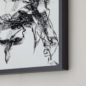 "Drawing 264 - Gesturing Man" - Art Print in Rich Ebony by Derek overfield - Frame Close-up