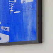 "Blow Out Denver" - Art Print in Cerulean Blue by Jeff Preuss - Frame Close-up
