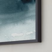 "Mist Rises Over the Water" - Art Print in Indigo Blue by Renee Anne Bouffard-McManus - Frame Close-up