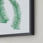 "Painted Ferns" - Art Print in White by Katharine Watson - Frame Close-up