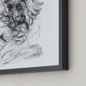 "Drawing 538 - Crouching Figure" - Art Print in Slate Black by Derek overfield - Frame Close-up