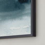 "Mist Rises Over the Water" - Art Print in Indigo Blue by Renee Anne Bouffard-McManus - Frame Close-up
