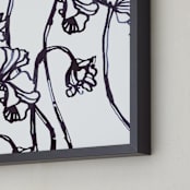 "Ink Cyclamen" - Art Print in inky blue by Sonal Nathwani - Frame Close-up