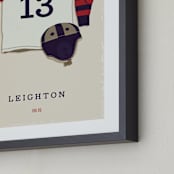 "American Football" - Personalized Art Print in Rich Red by Tyler Tea - Frame Close-up
