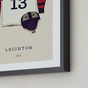 "American Football" - Personalized Art Print in Rich Red by Tyler Tea - Frame Close-up