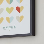 "Engrained In Our Hearts" - Personalized Art Print in Sea by Keen Peachy - Frame Close-up