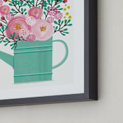 "Little Gardener" - Personalized Art Print in Aqua by Karidy Walker - Frame Close-up