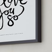 "I Love You So" - Personalized Art Print in Cloud by Kelly Ventura - Frame Close-up