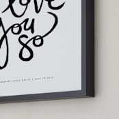 "I Love You So" - Personalized Art Print in Cloud by Kelly Ventura - Frame Close-up
