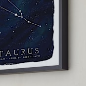 "Zodiac Constellation Taurus" - Personalized Art Print in Galaxy by Ashley Presutti Beasley - Frame Close-up