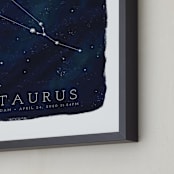 "Zodiac Constellation Taurus" - Personalized Art Print in Galaxy by Ashley Presutti Beasley - Frame Close-up