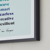 "Positive Affirmations" - Personalized Art Print in Winter by Nazia Hyder - Frame Close-up