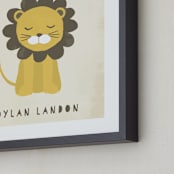 "Sleepy Lion" - Personalized Art Print in Eggshell by Haley McCoy - Frame Close-up