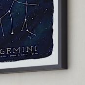 "Zodiac Constellation Gemini" - Personalized Art Print in Galaxy by Ashley Presutti Beasley - Frame Close-up