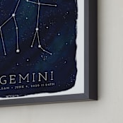 "Zodiac Constellation Gemini" - Personalized Art Print in Galaxy by Ashley Presutti Beasley - Frame Close-up