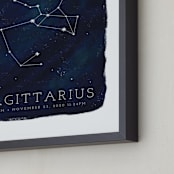 "Zodiac Constellation Sagittarius" - Personalized Art Print in Galaxy by Ashley Presutti Beasley - Frame Close-up