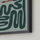 "Squiggly Snake" - Personalized Art Print in Cactus by Jenna Holcomb - Frame Close-up