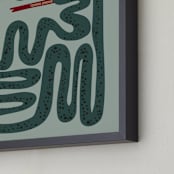 "Squiggly Snake" - Personalized Art Print in Cactus by Jenna Holcomb - Frame Close-up