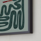 "Squiggly Snake" - Personalized Art Print in Cactus by Jenna Holcomb - Frame Close-up