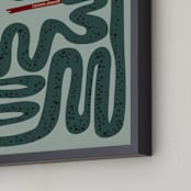 "Squiggly Snake" - Personalized Art Print in Cactus by Jenna Holcomb - Frame Close-up