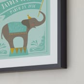 "Circus Elephant" - Personalized Art Print in Honeydew by Karidy Walker - Frame Close-up