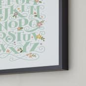 "Blooming letters" - Art Print in Seaglass by Jennifer Wick - Frame Close-up