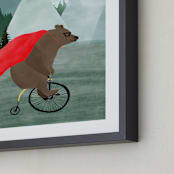 "PowBraveBear" - Art Print in White by Megan Zang - Frame Close-up