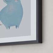 "Hippo" - Art Print in Gray by Lori Wemple - Frame Close-up