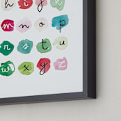 "Alpha Dots" - Art Print in Poppy Red by Kelly Ventura - Frame Close-up