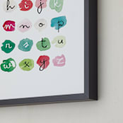 "Alpha Dots" - Art Print in Poppy Red by Kelly Ventura - Frame Close-up