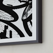 "Shadow Cycle" - Art Print in Tire by Beth Murphy - Frame Close-up
