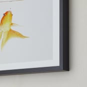 "Aquatic High Jump 1 of 3" - Art Print in carrot peel by Deborah Chou - Frame Close-up