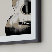 "Acoustic" - Art Print in Gritty Gold by Char-Lynn Griffiths - Frame Close-up