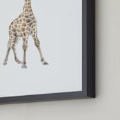 "Baby Giraffe Watercolor" - Art Print in Savannah by Lauren Rogoff - Frame Close-up