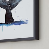"Whale Tale" - Art Print in Splash by Kelsey McNatt - Frame Close-up