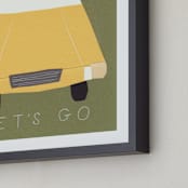 "Let's Go" - Art Print in White by Elliot Stokes - Frame Close-up