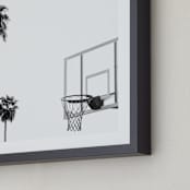 "Hoops and Palms" - Art Print in white by Irene Suchocki - Frame Close-up