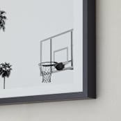 "Hoops and Palms" - Art Print in white by Irene Suchocki - Frame Close-up
