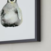 "A Shy Hello" - Art Print in white by Jean Choe Art and Design - Frame Close-up