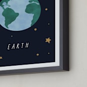 "Solar System I (Earth)" - Art Print in Night by Elly - Frame Close-up