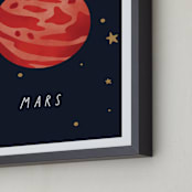 "Solar System VI (Mars)" - Art Print in Night by Elly - Frame Close-up