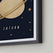 "Solar System VII (Saturn)" - Art Print in Night by Elly - Frame Close-up