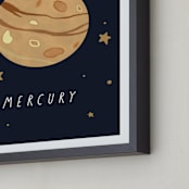 "Solar System VIII (Mercury)" - Art Print in Night by Elly - Frame Close-up