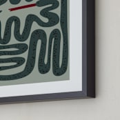 "Squiggly Snake" - Art Print in Cactus by Jenna Holcomb - Frame Close-up