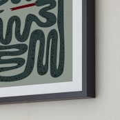 "Squiggly Snake" - Art Print in Cactus by Jenna Holcomb - Frame Close-up