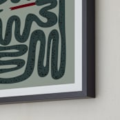 "Squiggly Snake" - Art Print in Cactus by Jenna Holcomb - Frame Close-up